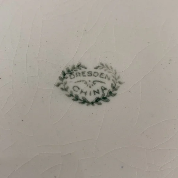 Victorian Dresden China Pink Flowers Plate! - Picture 4 of 5